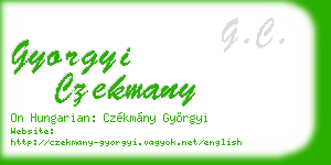 gyorgyi czekmany business card