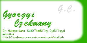 gyorgyi czekmany business card